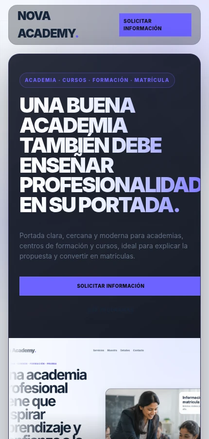 Vista móvil academia