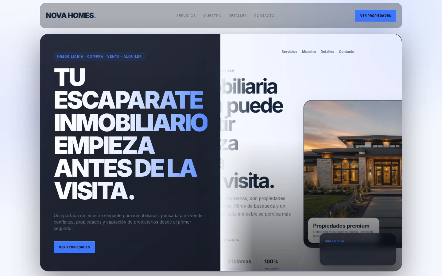Ejemplo de página web para inmobiliaria